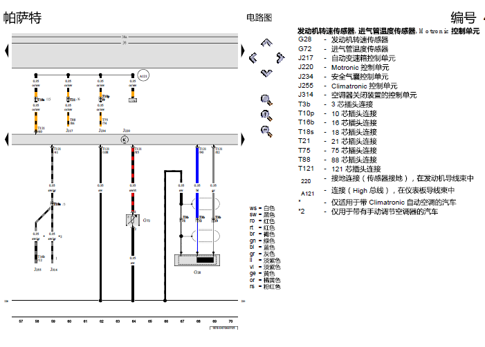 大众帕萨特发动机电路图