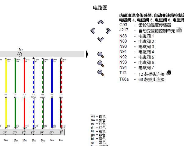 2009年大众帕萨特变速箱电路图