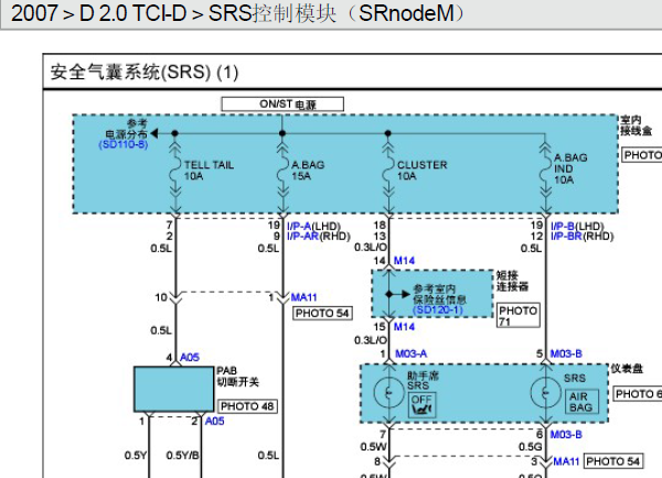 2007年佳乐气囊电路图