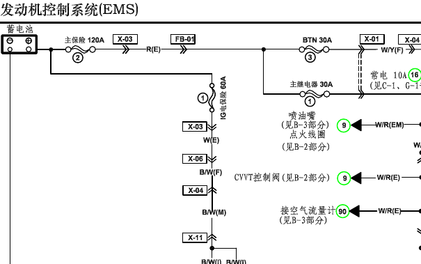 海马M6发动机喷油嘴电路图