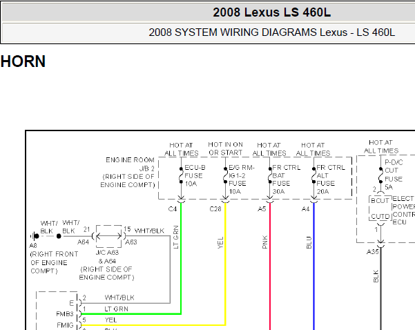 2008年雷克萨斯LS460L 喇叭电路图