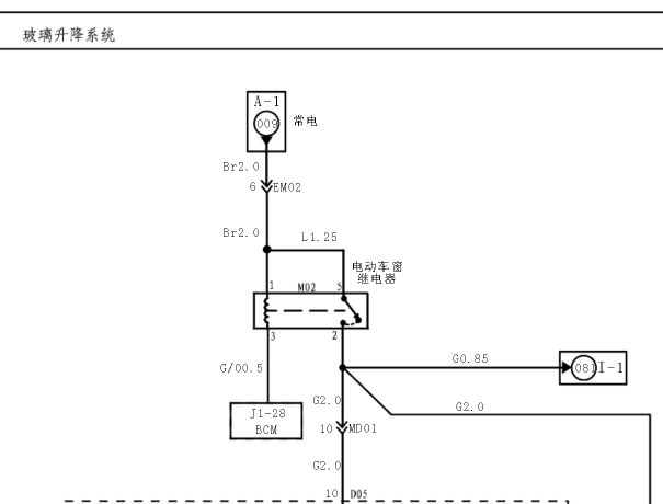 2016年瑞风M5车窗电路图