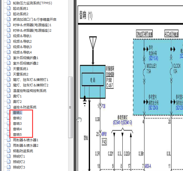 2011-2012年现代索纳塔音响电路图