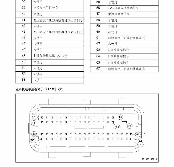 江淮瑞鹰发动机针脚资料