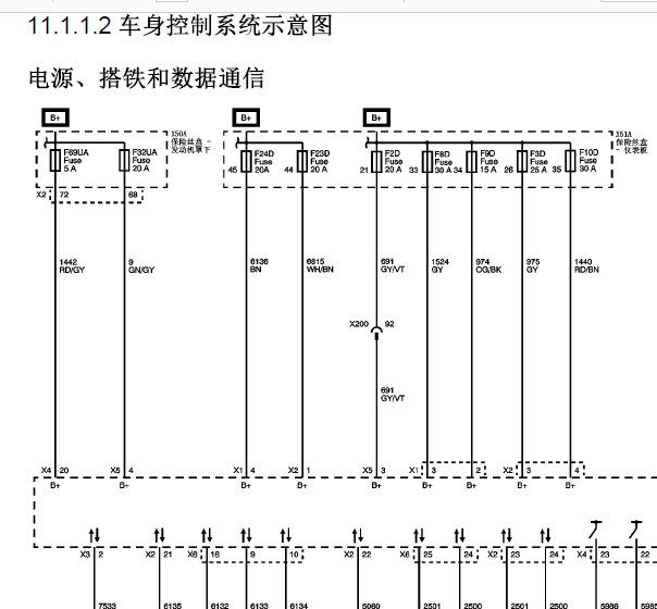 12年别克君威车身电路图