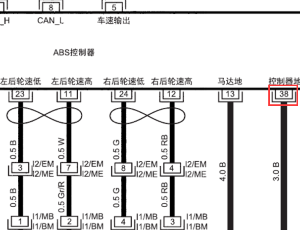 瑞风M3 ABS电路图