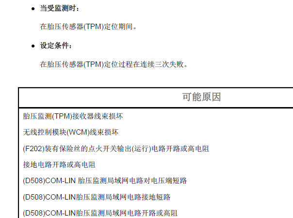2011年吉普指南者轮胎位置故障码
