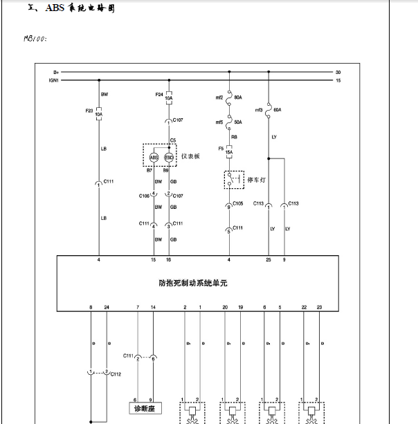 伊思坦纳ABS线路图