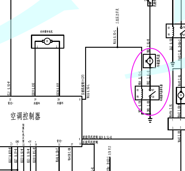 猎豹黑金刚冷却风扇电路图