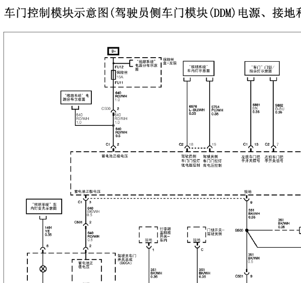 07年凯迪拉克赛威车门电路图