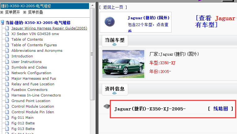 05年捷豹X350-XJ全车线路图