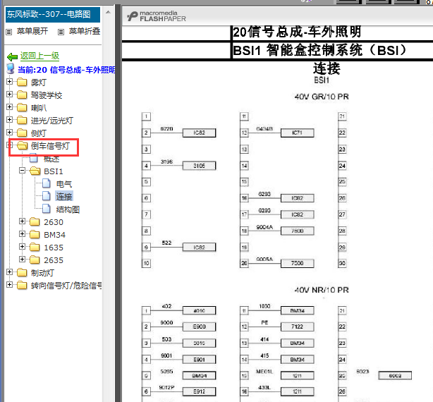 2009-2010年标致307倒车灯资料