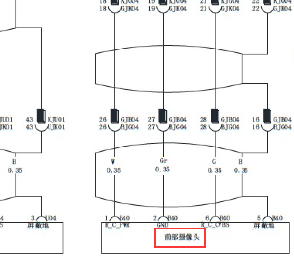 比亚迪元倒车影像线路图