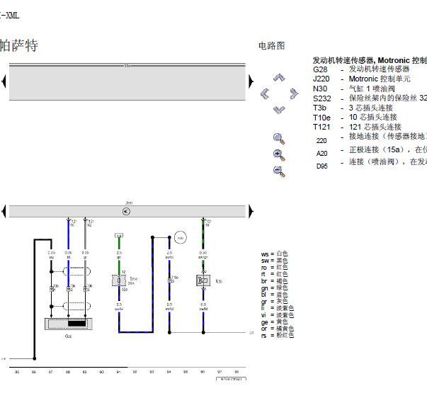 03年帕萨特AWL发动机线路图