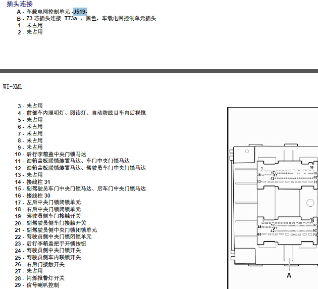 12年朗逸网关针脚图