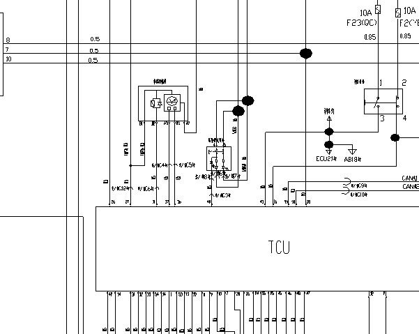 奇瑞瑞虎T11变速箱电路图