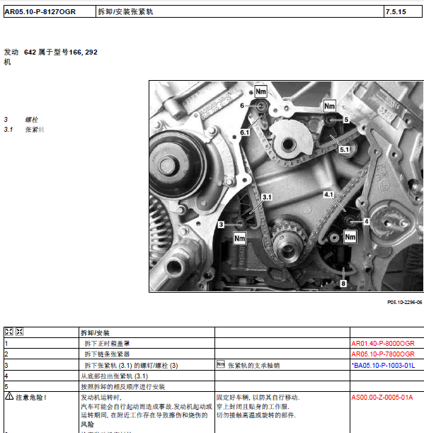 15年奔驰GL350发动机维修手册