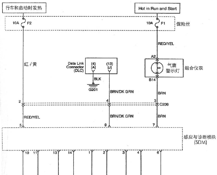 五菱通用乐驰0.8诊断 电路图