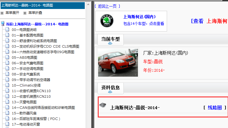 2014年上海斯柯达晶锐电路图