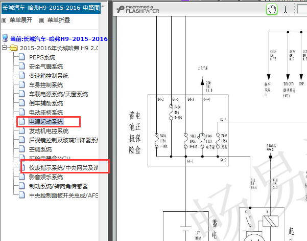 2015年长城哈弗H9电源电路图