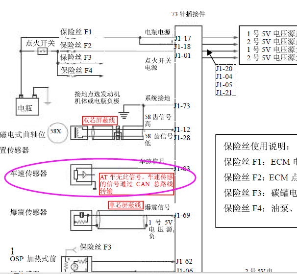 07年郑州日产奥丁车速传感器电路图