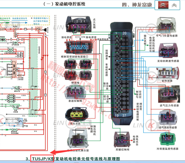 神龙富康TU5JP/K发动机针脚定义图