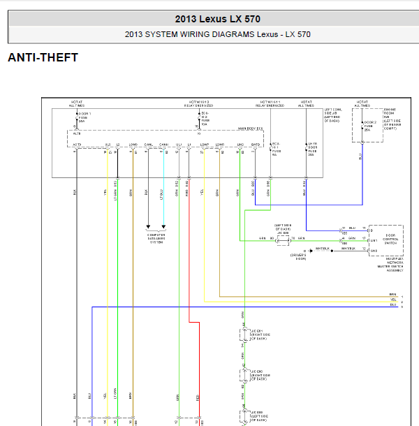 13年LX570智能钥匙线路图