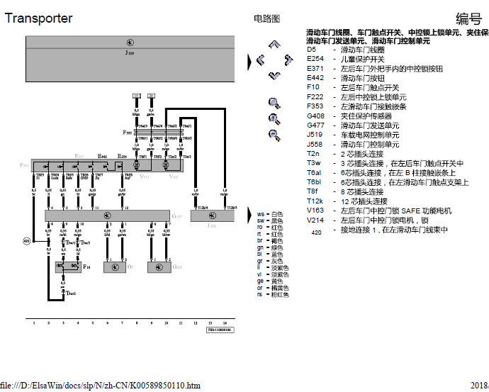 大众迈特威滑门电路图