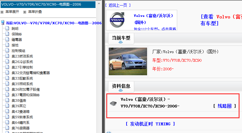 2006年沃尔沃V70/V70R/XC70/XC90电路图