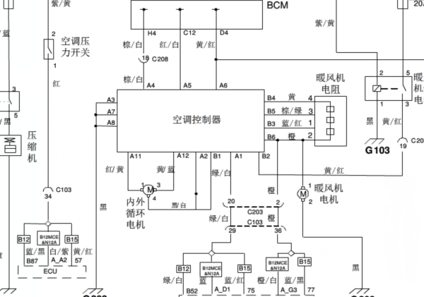 2016年五菱宏光空调电路图