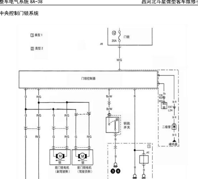 昌河铃木北斗星车身系统电路图