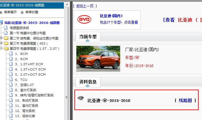2015-2016年比亚迪宋电路图