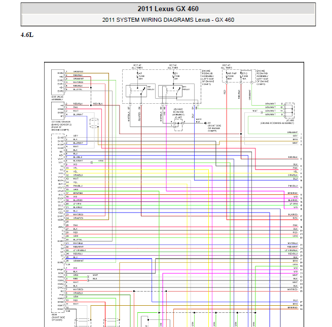 11年GX460发动机线路图