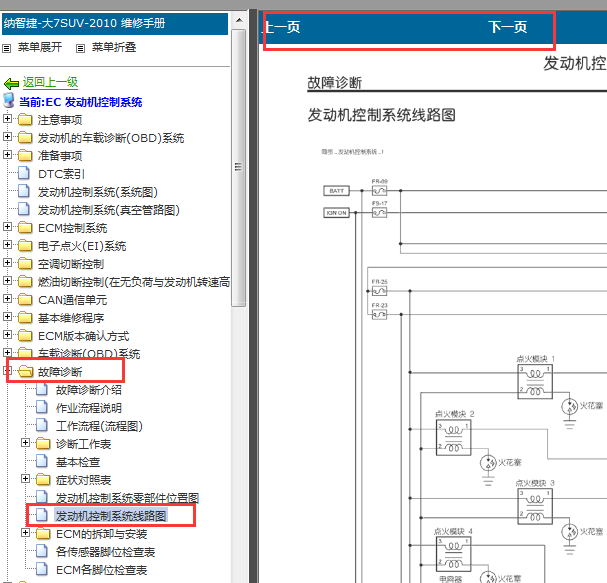 2010-2012年纳智捷大7 发动机电路图