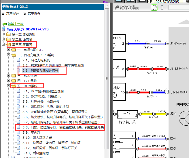 2013-2014年奇瑞瑞虎5遥控门锁电路图
