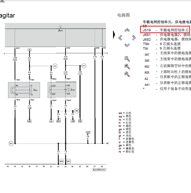 11年速腾车载电网线路图