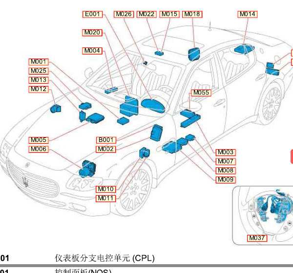 06年Quattroporte全车原件位置