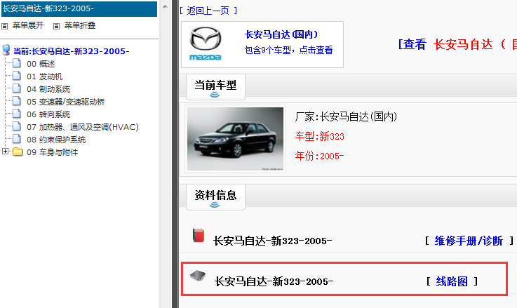 2005年马自达新323电路图