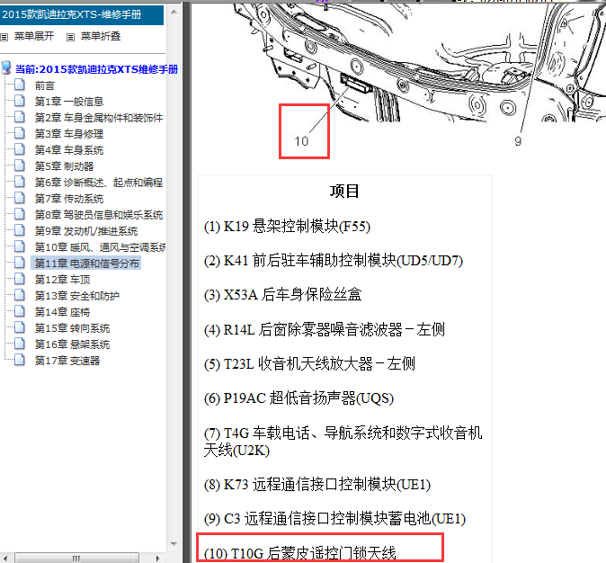 2015年凯迪拉克XTS天线位置