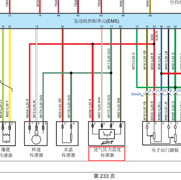 18年众泰T300进气压力传感器线路图
