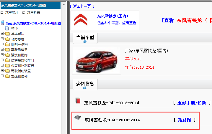 2013-2014年雪铁龙C4L电路图