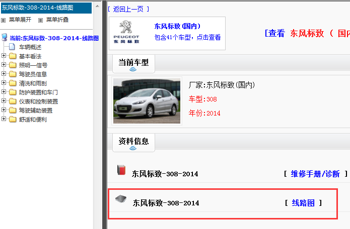2014年标致308电路图