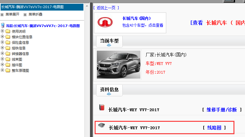 2017年长城汽车VV7电路图