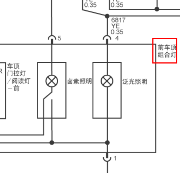 07年凯迪拉克SLS顶灯线路图