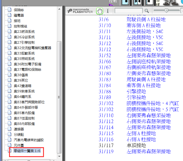 沃尔沃搭铁元件清单