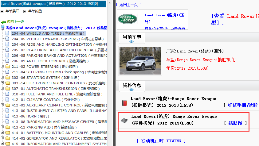 2012年路虎揽胜极光电路图