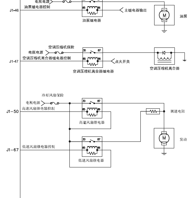 4G69S发动机冷却风扇线路图