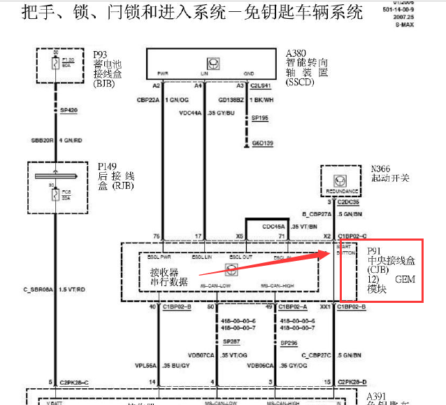 07年福特MAX车身电路图