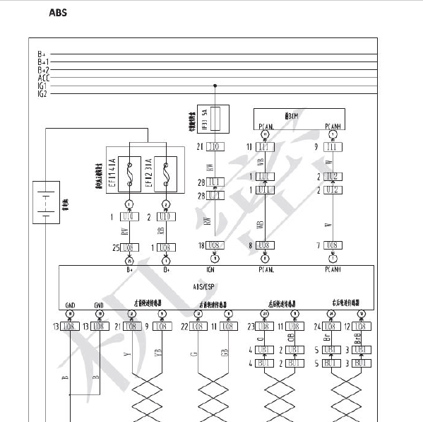 16年北汽幻速S6  ABS电路