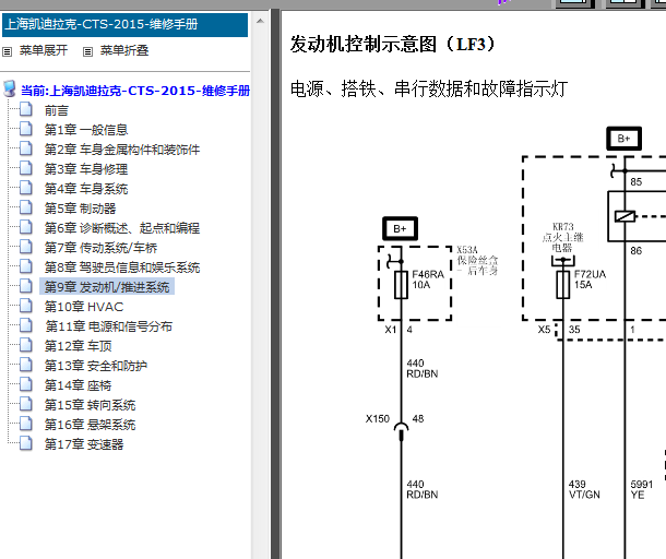 15年凯迪拉克CTS发动机电路图